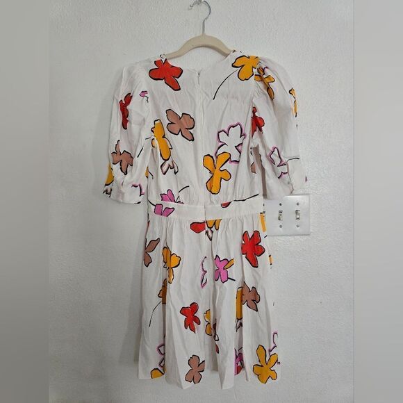 Ted Baker White Floral Wrapping Mini Dress Size 0 - Picture 11 of 13